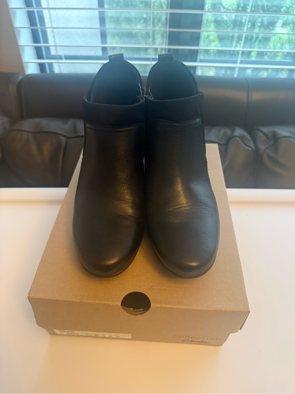 Clarks Black Leather Ankle Booties  Emily Chelsea - Picture 2 of 7